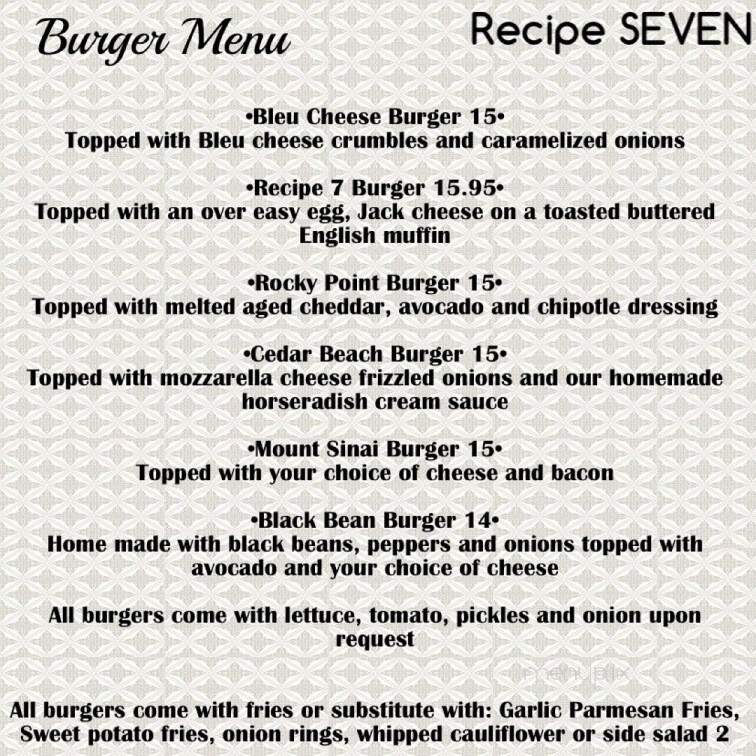 Recipe 7 - Miller Place, NY menu_pic