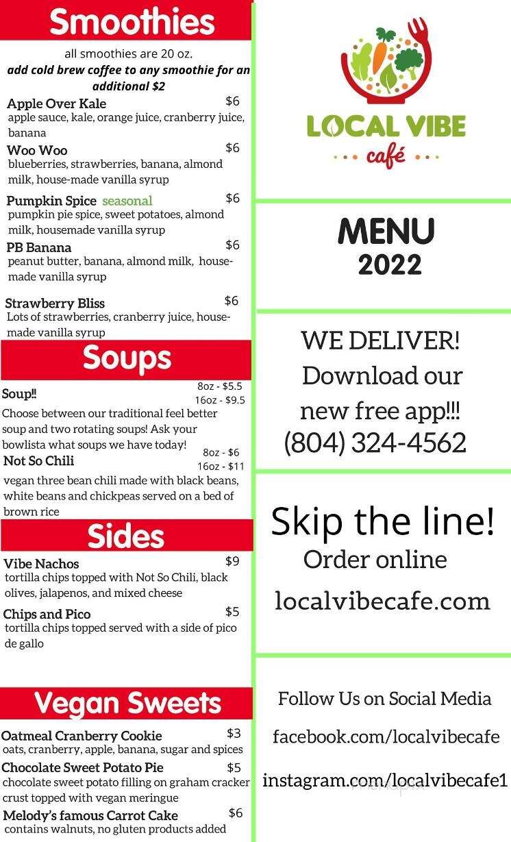 Local Vibe Cafe - Petersburg, VA menu_pic