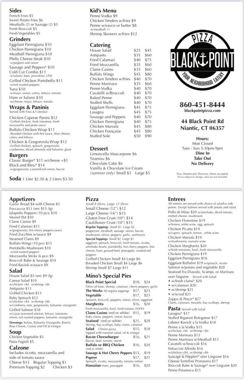 Black Point Pizza - Niantic, CT menu_pic