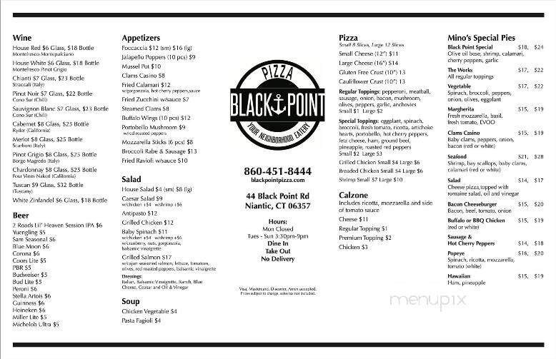 Black Point Pizza - Niantic, CT menu_pic