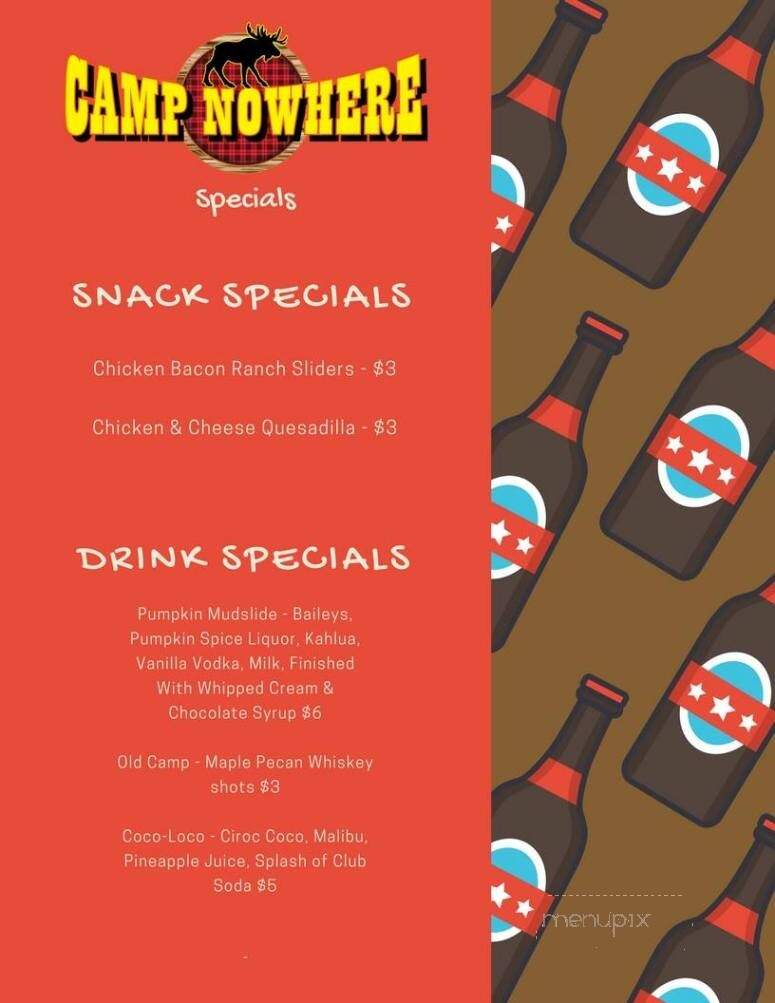 Camp Nowhere - North Providence, RI menu_pic
