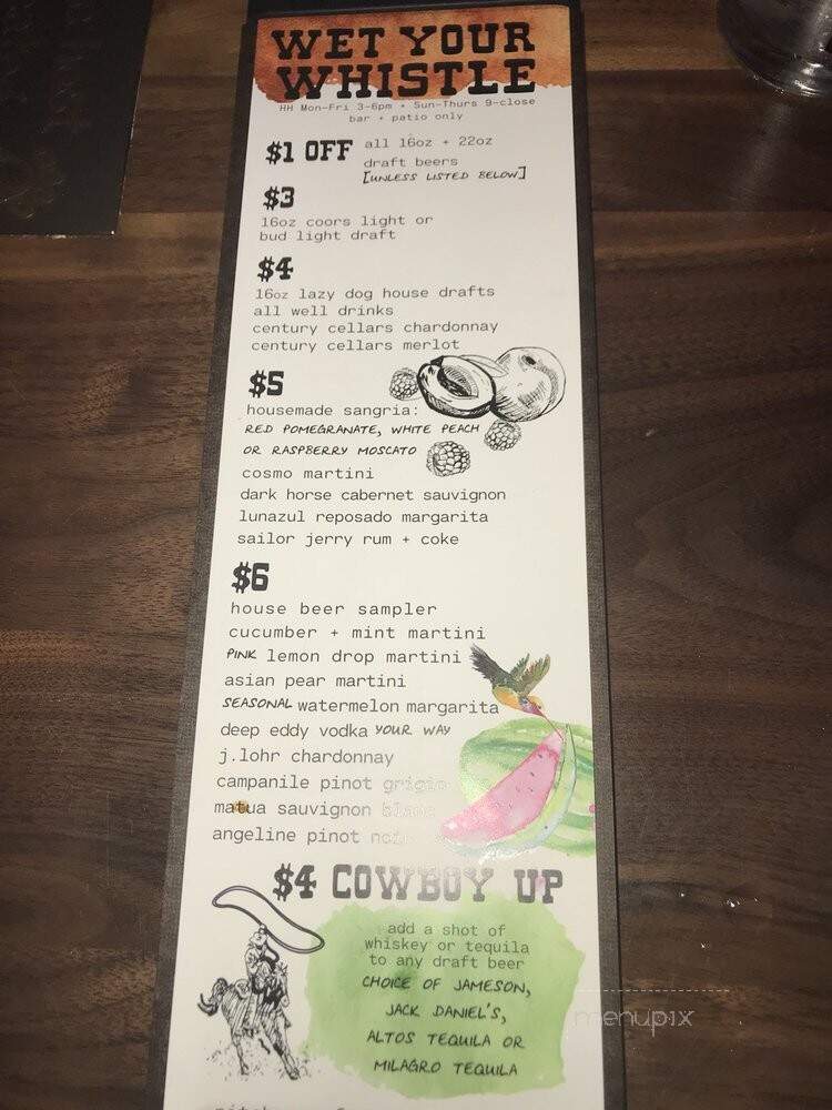 Lazy Dog Restaurant & Bar - Westminster, CO menu_pic