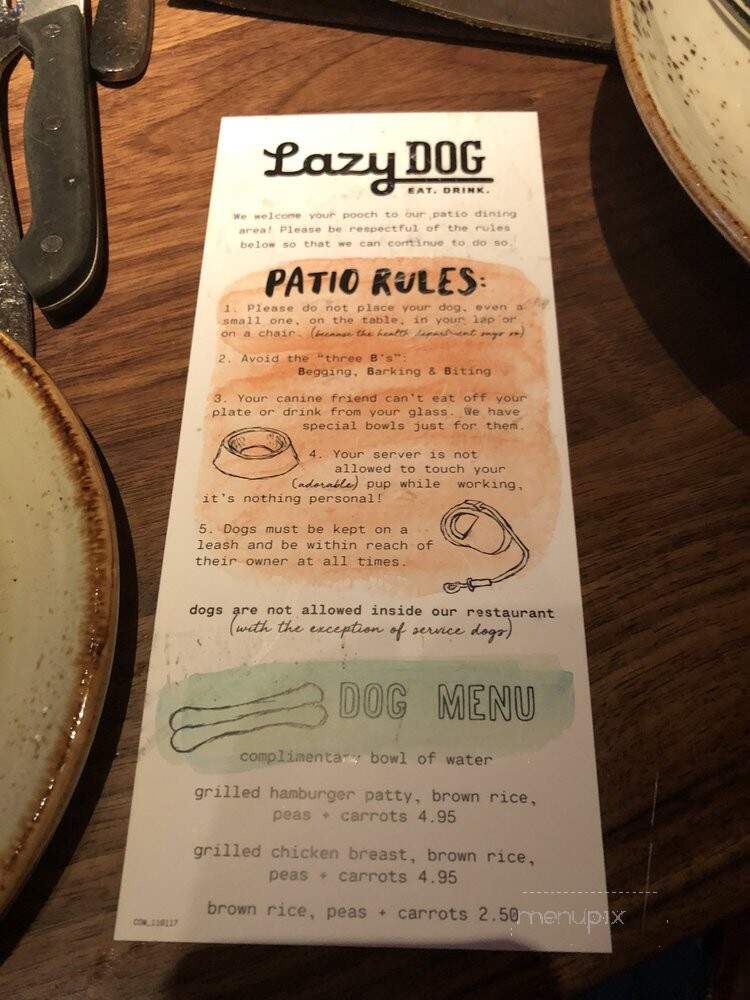 Lazy Dog Restaurant & Bar - Westminster, CO menu_pic