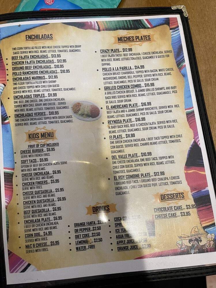 Meches Mexican Restaurant - Del Valle, TX menu_pic