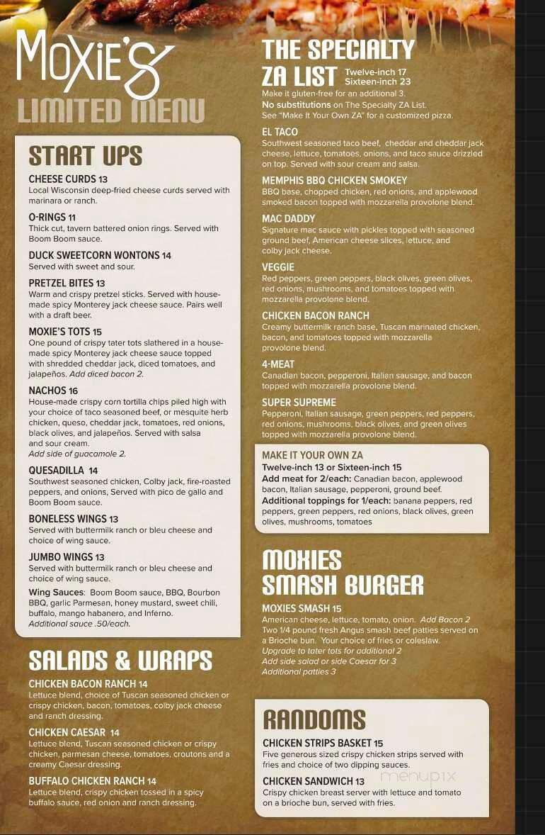 Moxie's - La Crosse, WI menu_pic