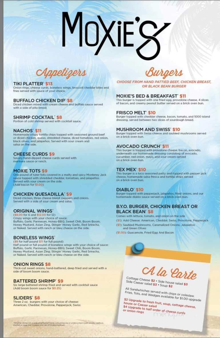 Moxie's - La Crosse, WI menu_pic