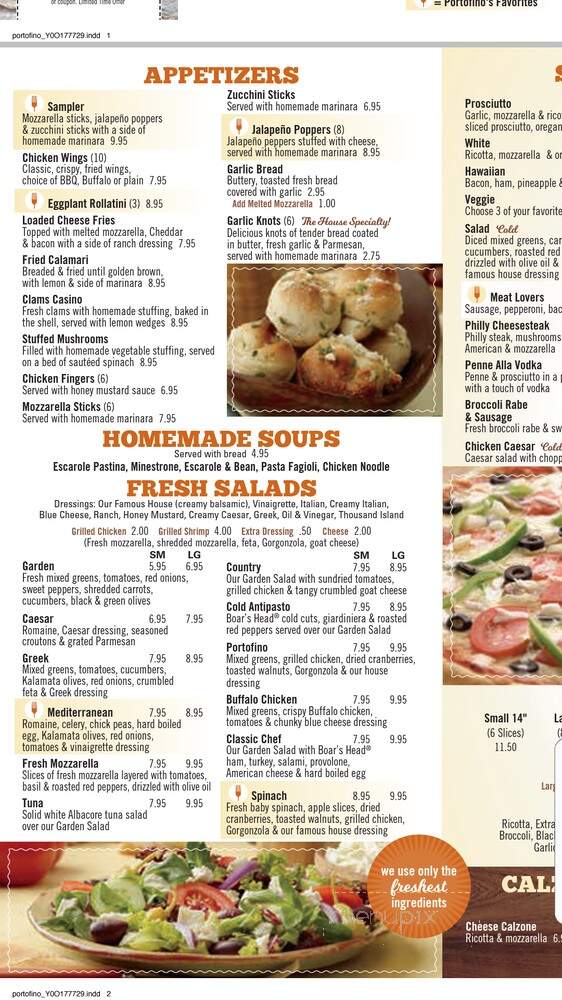 Portofino Pizza & Pasta - Wappingers Falls, NY menu_pic
