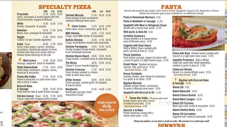Portofino Pizza & Pasta - Wappingers Falls, NY menu_pic