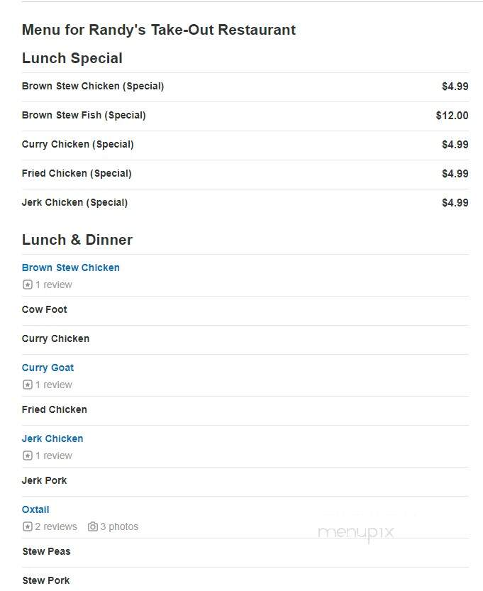 Randy's Take-Out Restaurant - North Lauderdale, FL