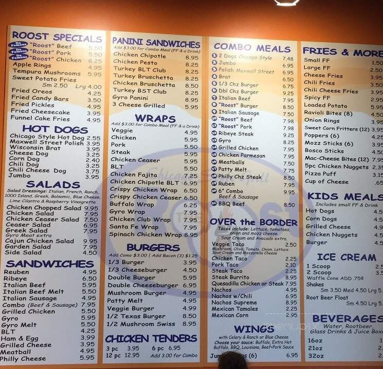 Roost 83 - Grayslake, IL menu_pic