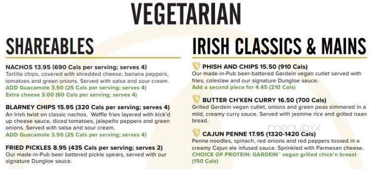 Fionn MacCool's Irish Pub - Orangeville, ON menu_pic