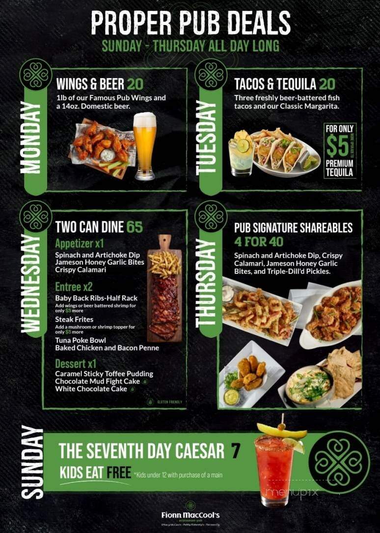 Fionn MacCool's Irish Pub - Orangeville, ON menu_pic