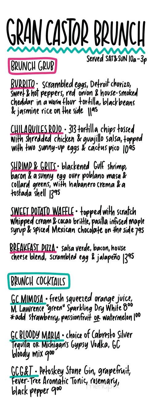 Gran Castor - Troy, MI menu_pic