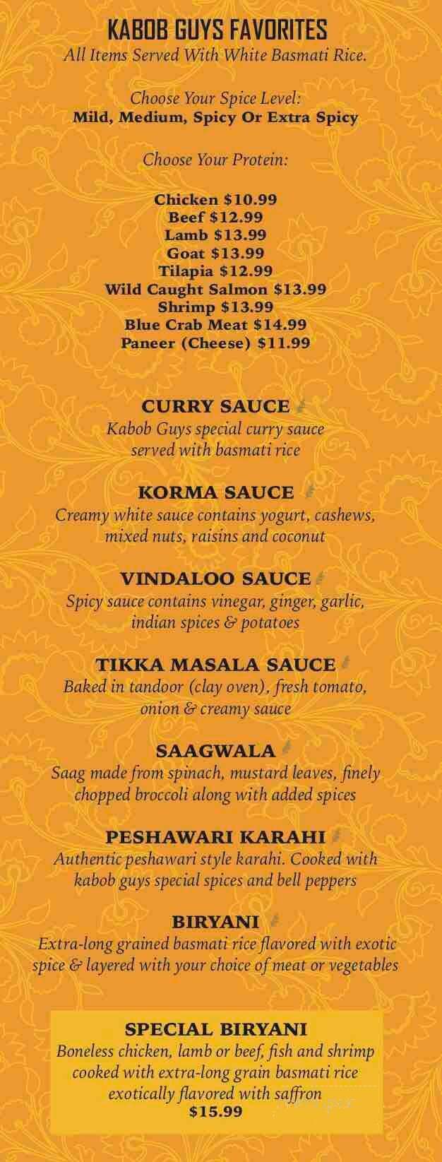 Kabob Guys - McAllen, TX menu_pic