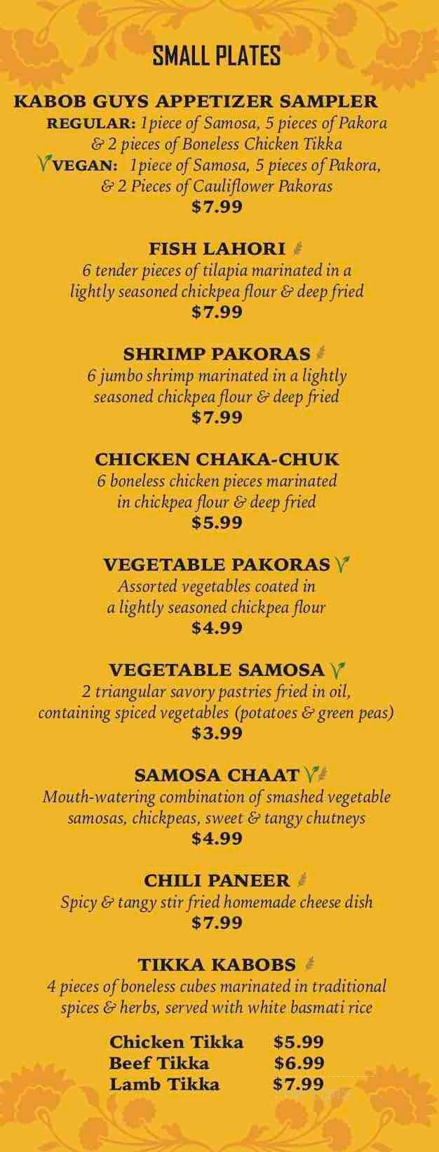 Kabob Guys - McAllen, TX menu_pic