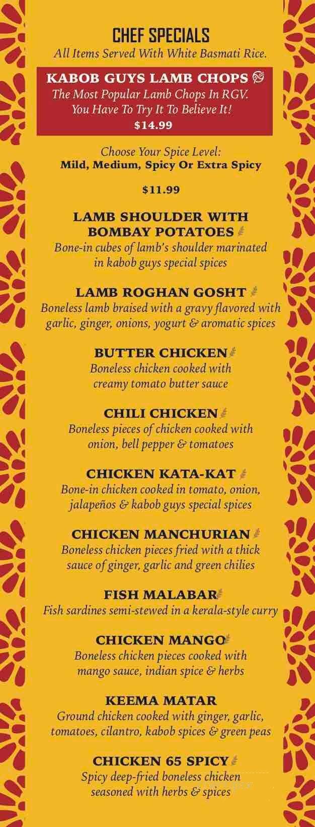 Kabob Guys - McAllen, TX menu_pic