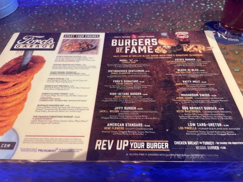 Ford's Garage - Clearwater, FL menu_pic