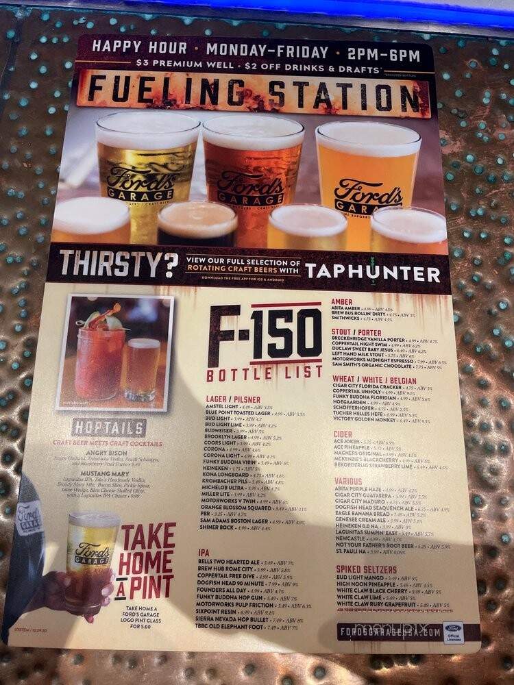 Ford's Garage - Clearwater, FL menu_pic