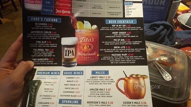 Ford's Garage - Clearwater, FL menu_pic
