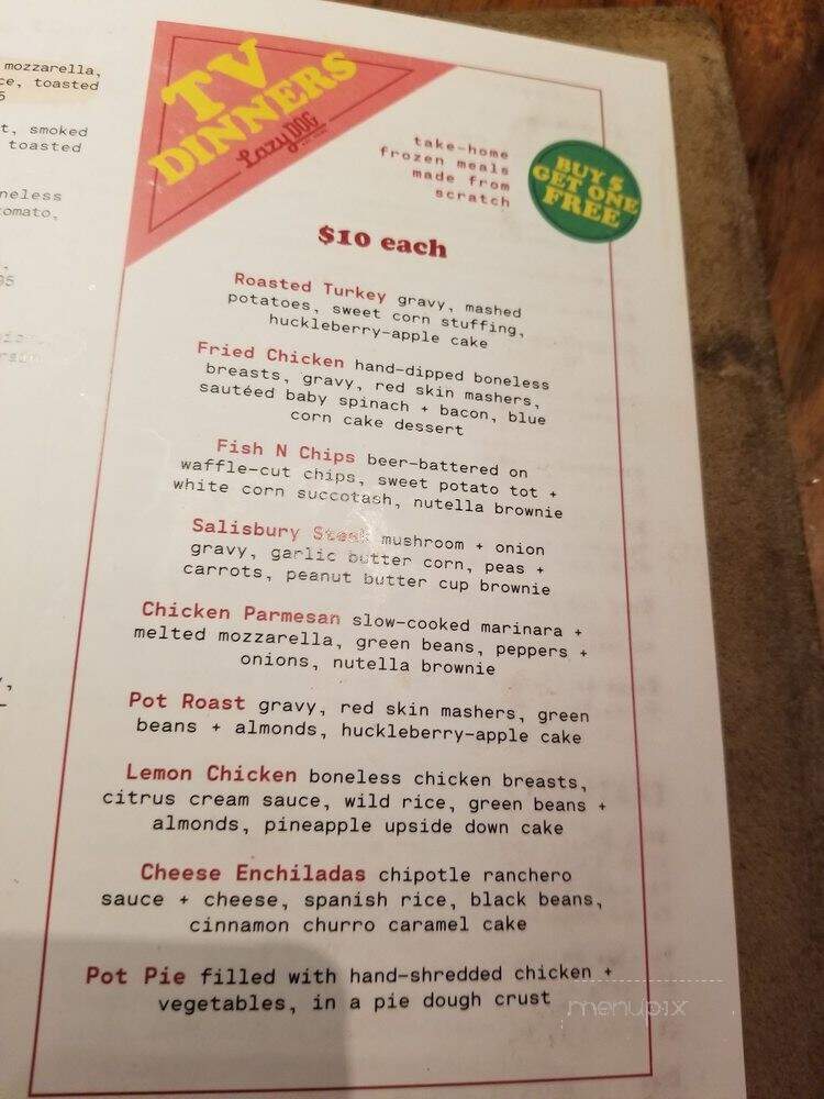 Lazy Dog Restaurant & Bar - Aurora, CO menu_pic