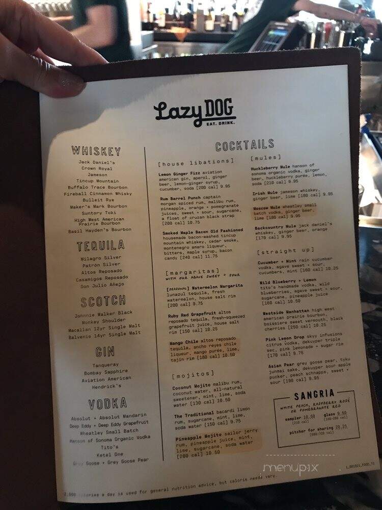 Lazy Dog Restaurant & Bar - Aurora, CO menu_pic