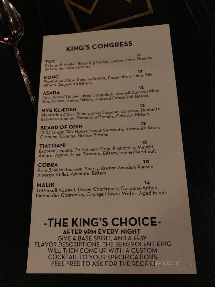 The Benevolent King - St. Louis, MO menu_pic