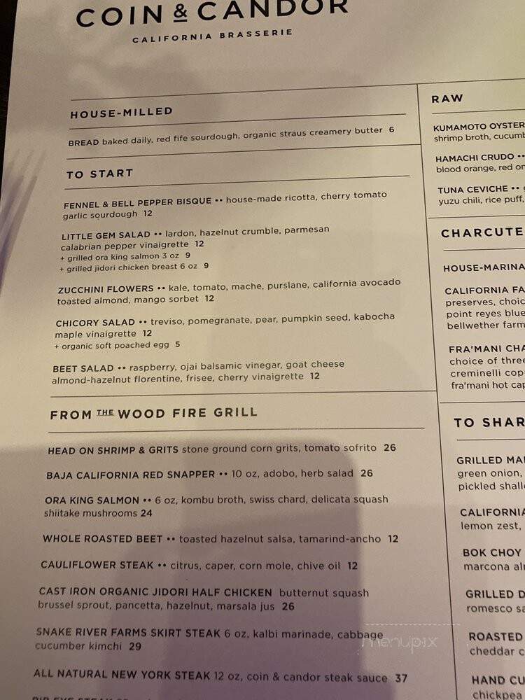 Coin & Candor - Westlake Village, CA menu_pic