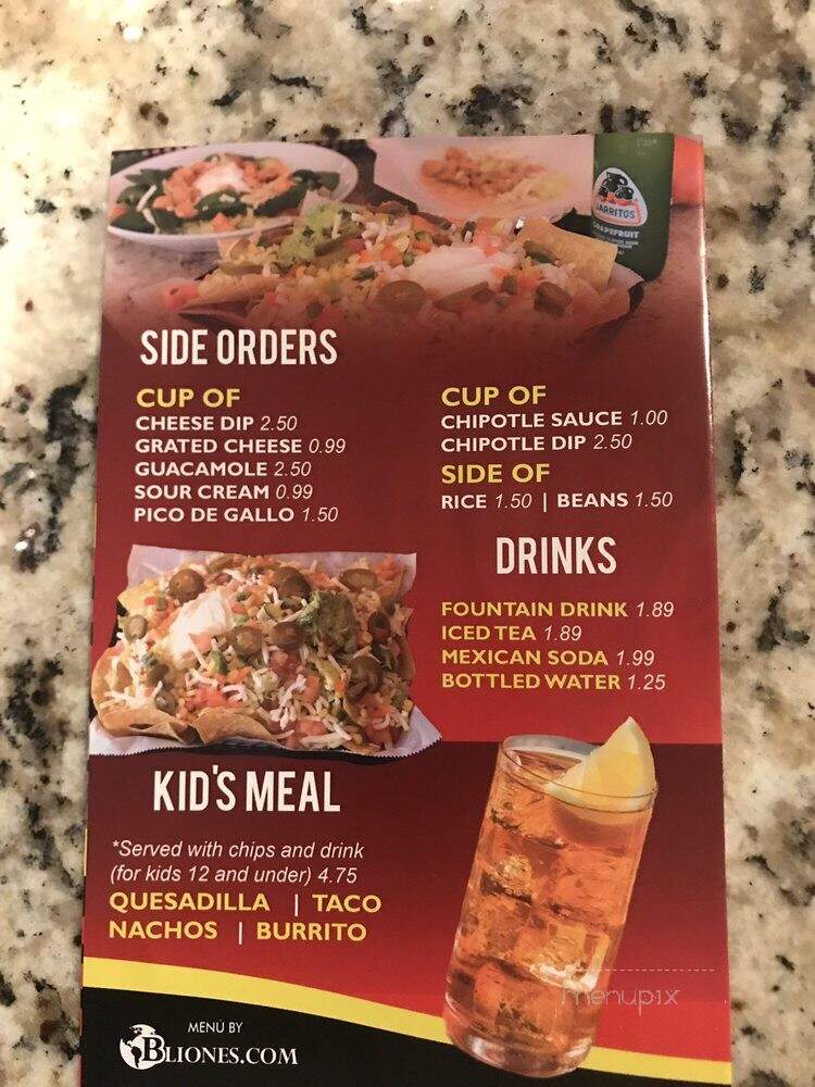 Mr. Burrito Grill - Chattanooga, TN menu_pic