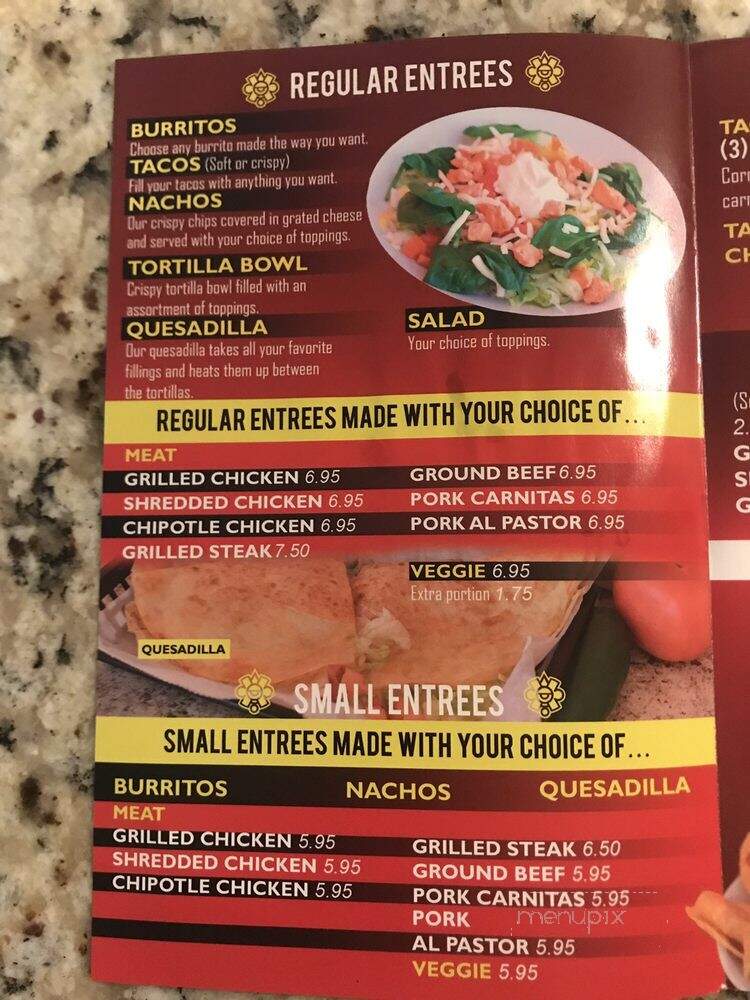 Mr. Burrito Grill - Chattanooga, TN menu_pic