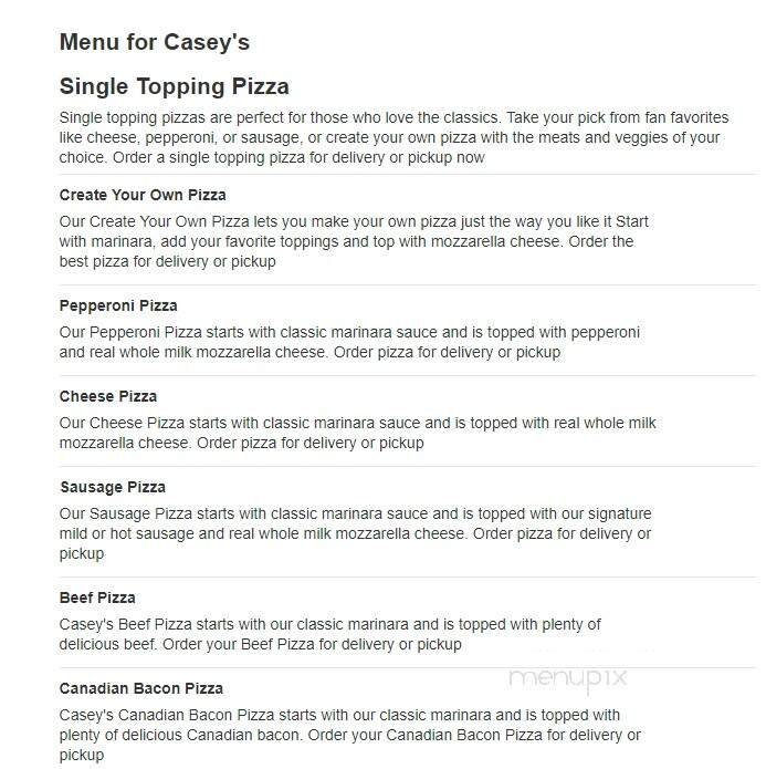 Casey's General Store - Walnut Ridge, AR menu_pic