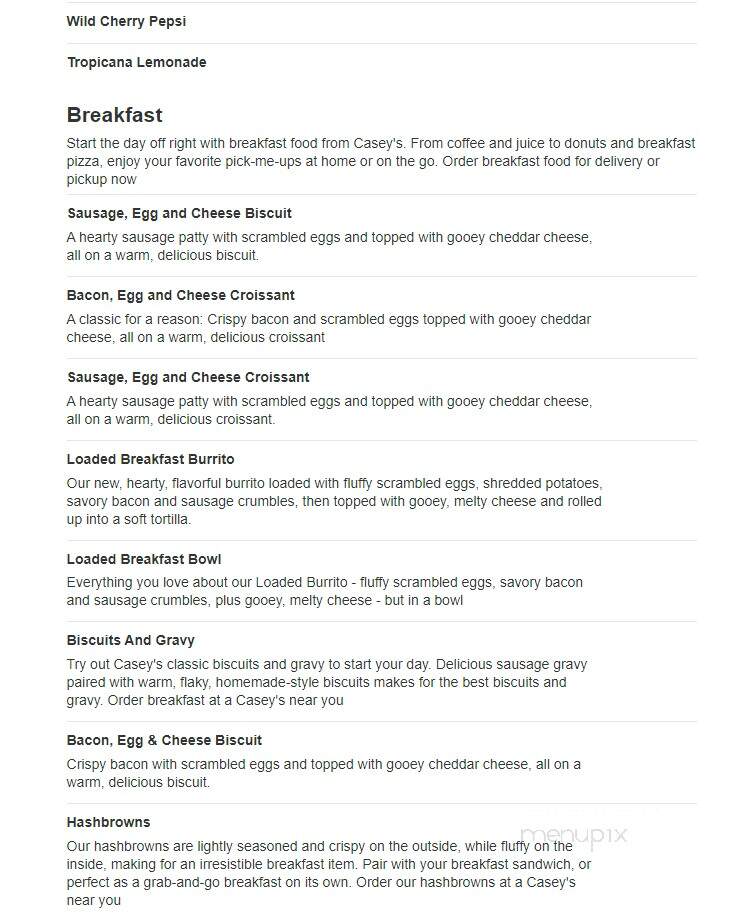 Casey's General Store - Walnut Ridge, AR menu_pic