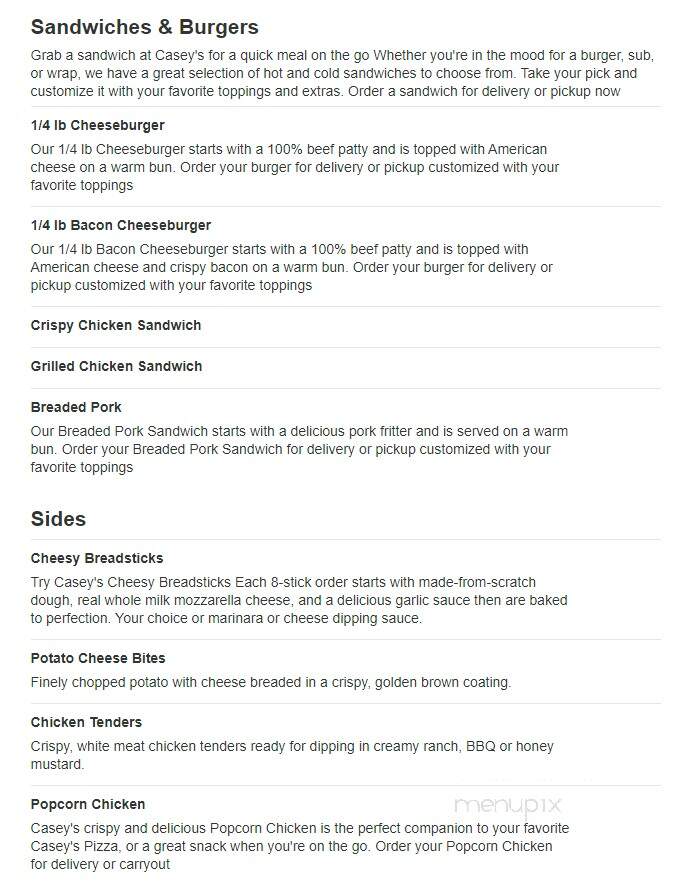 Casey's General Store - Walnut Ridge, AR menu_pic