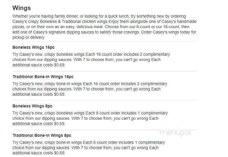 Casey's General Store - Walnut Ridge, AR menu_pic