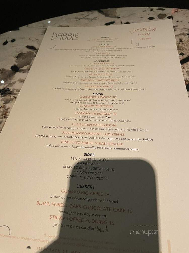 Dabble - New York, NY menu_pic