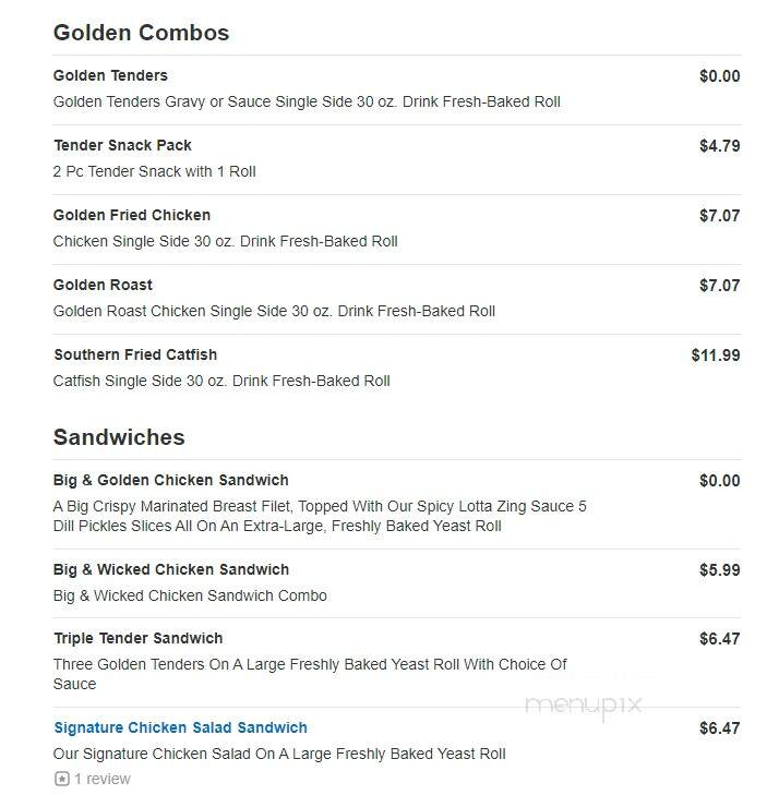 Golden Chick - Forney, TX menu_pic