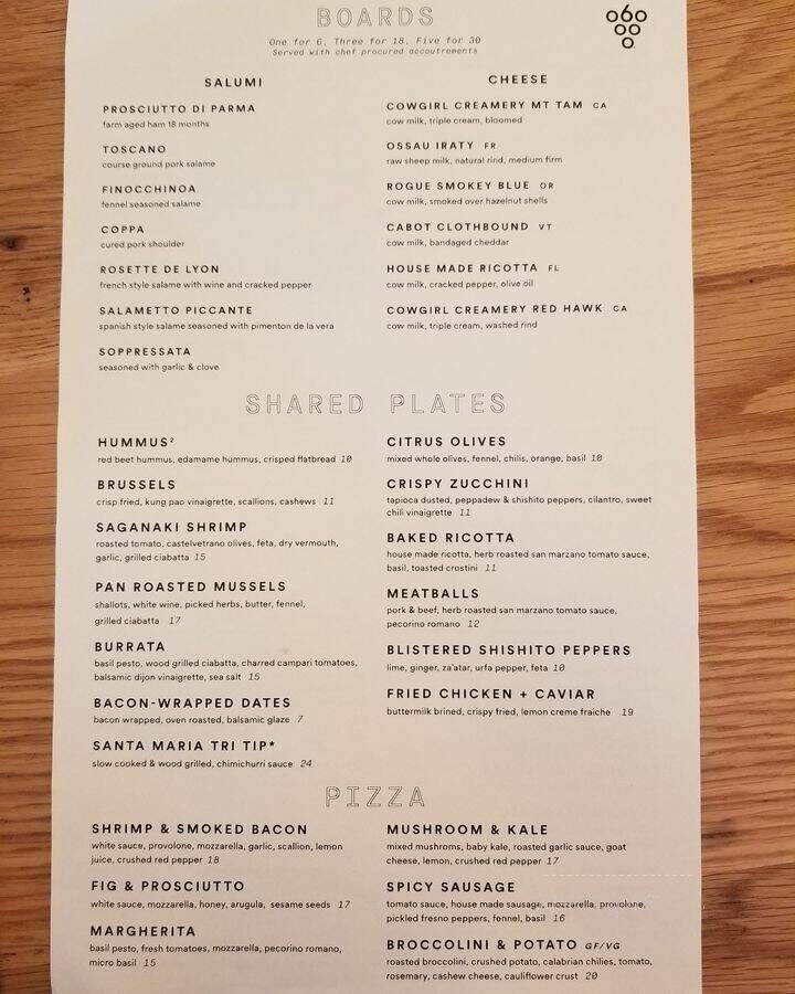 Sixty Vines - Winter Park, FL menu_pic
