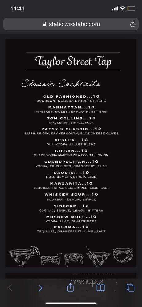 Taylor Street Tap - Chicago, IL menu_pic