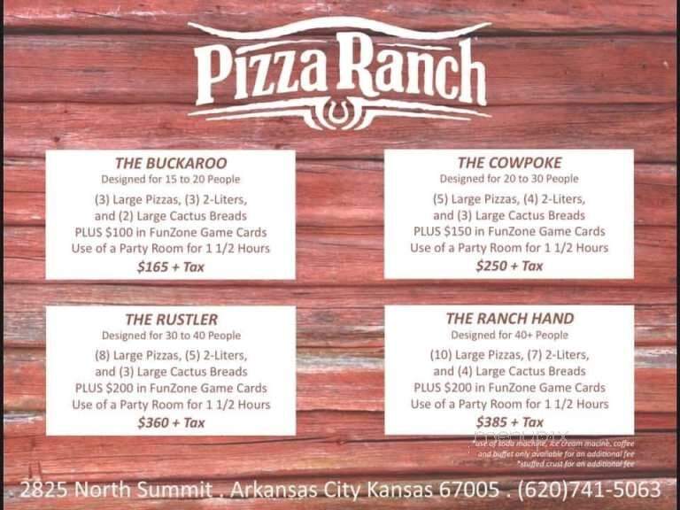 Pizza Ranch - Arkansas City, KS menu_pic
