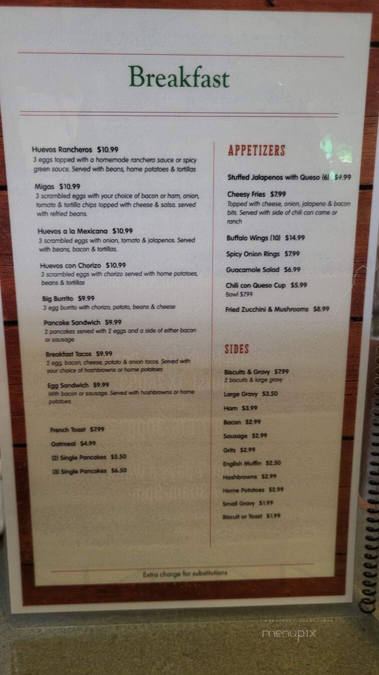 Patzcuaro Cafe - Hurst, TX menu_pic