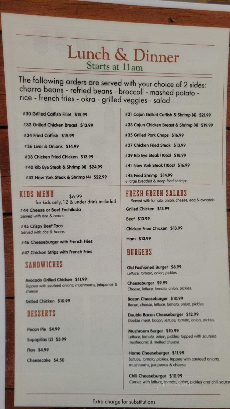 Patzcuaro Cafe - Hurst, TX menu_pic