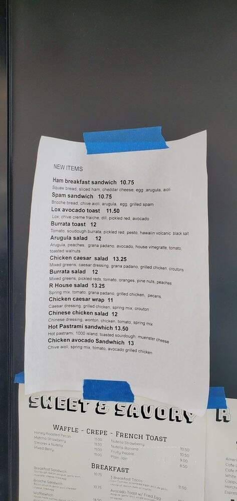R Coffee House - Northridge, CA menu_pic