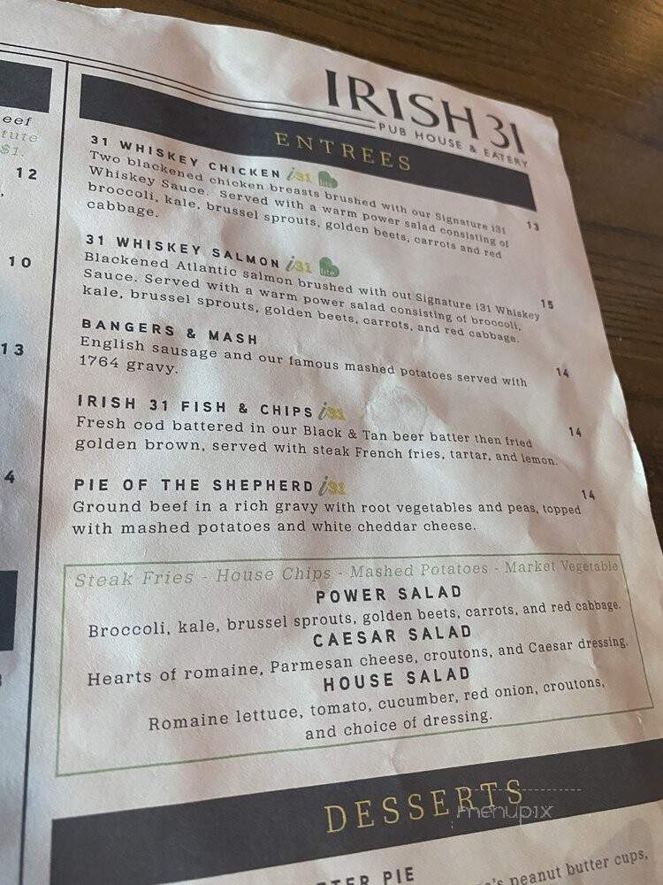 Irish 31 - Oviedo, FL menu_pic