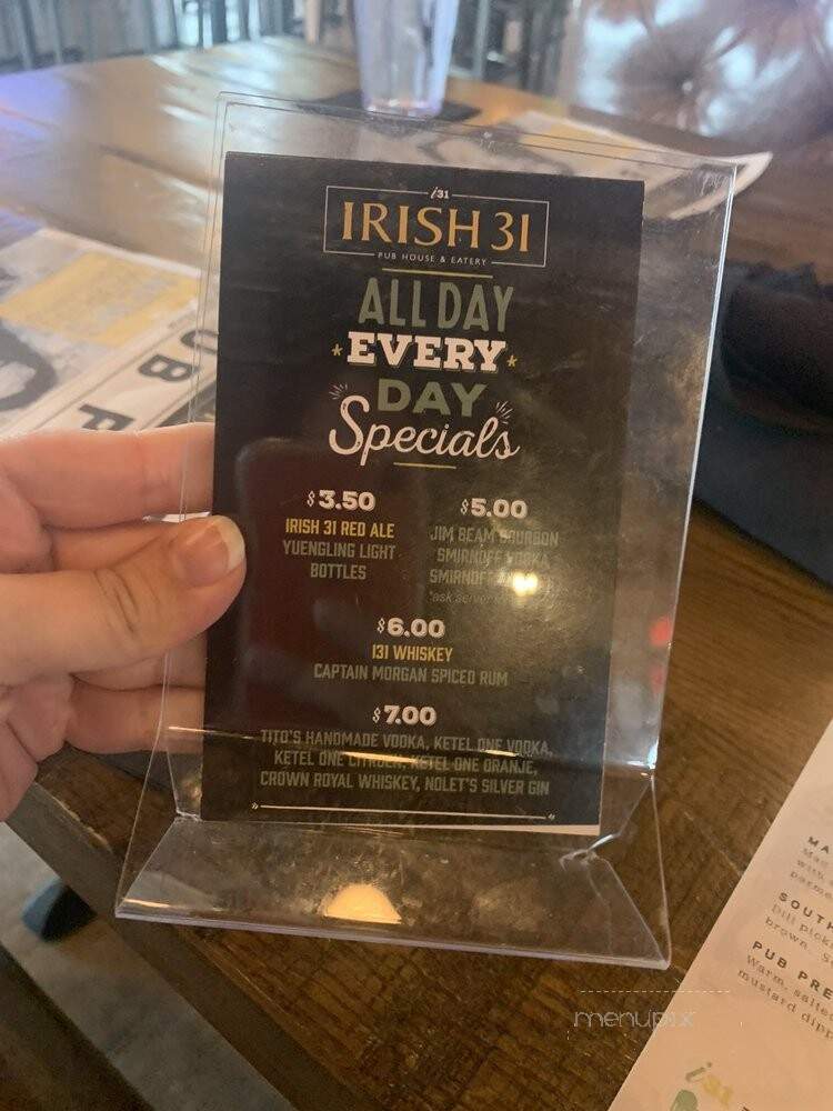 Irish 31 - Oviedo, FL menu_pic