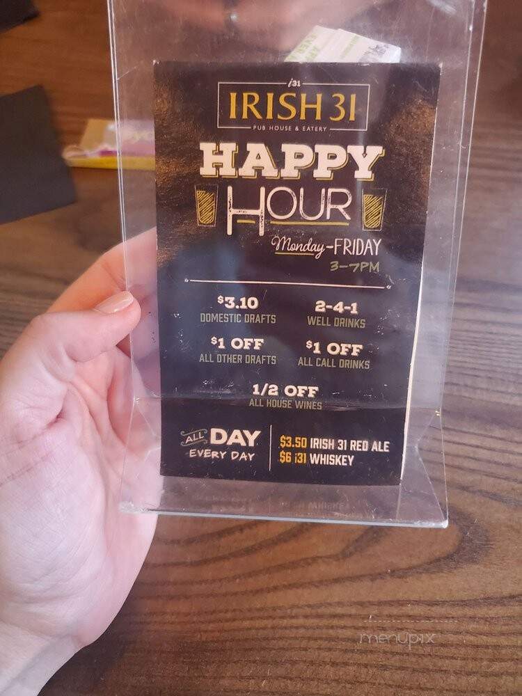 Irish 31 - Oviedo, FL menu_pic