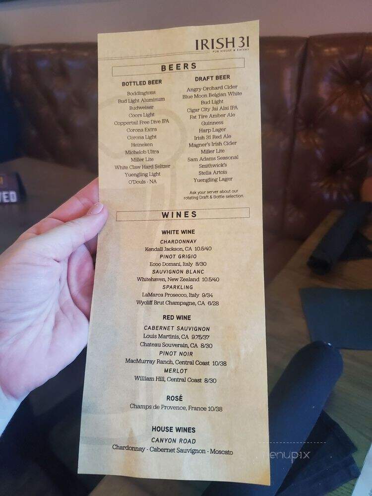 Irish 31 - Oviedo, FL menu_pic
