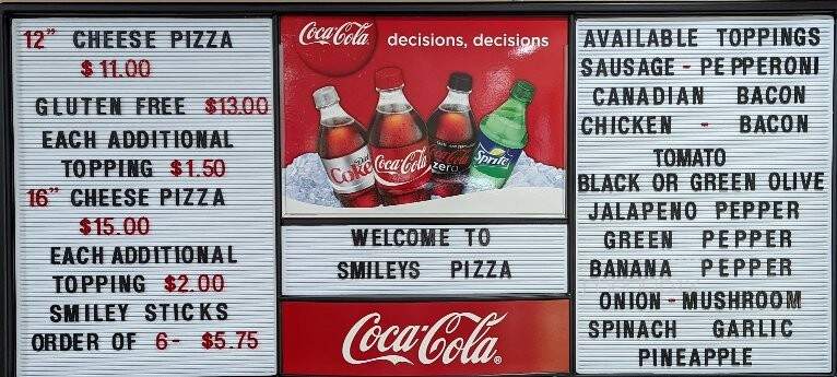 Smiley's Pizza - Lake Tomahawk, WI menu_pic