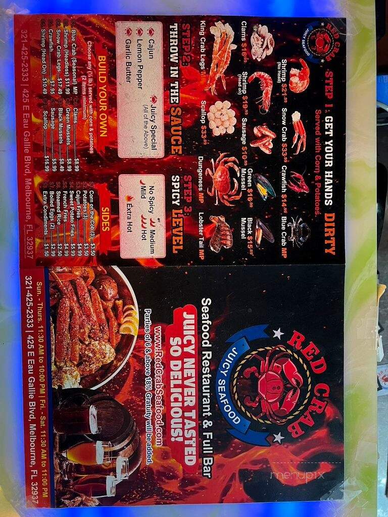 Red Crab Juicy Seafood - Melbourne, FL menu_pic