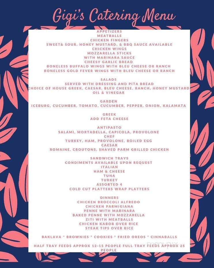 Gigi's House of Pizza - West Bridgewater, MA menu_pic
