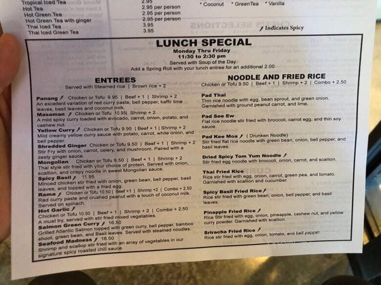 Thai Spice - Peachtree City, GA menu_pic