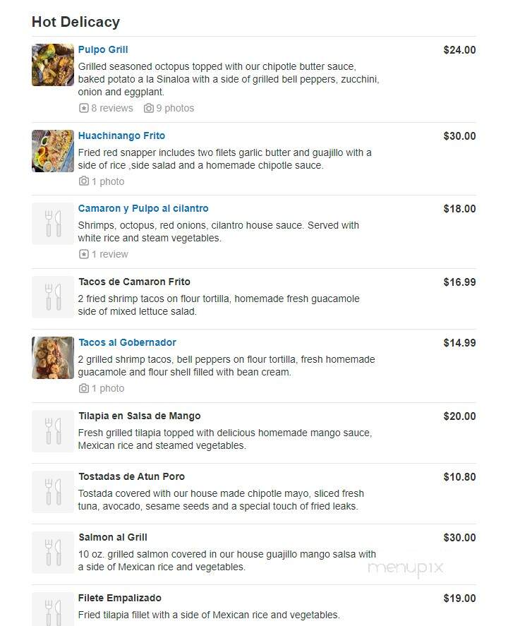 Caribbean's Shark Seafood - Dallas, TX menu_pic